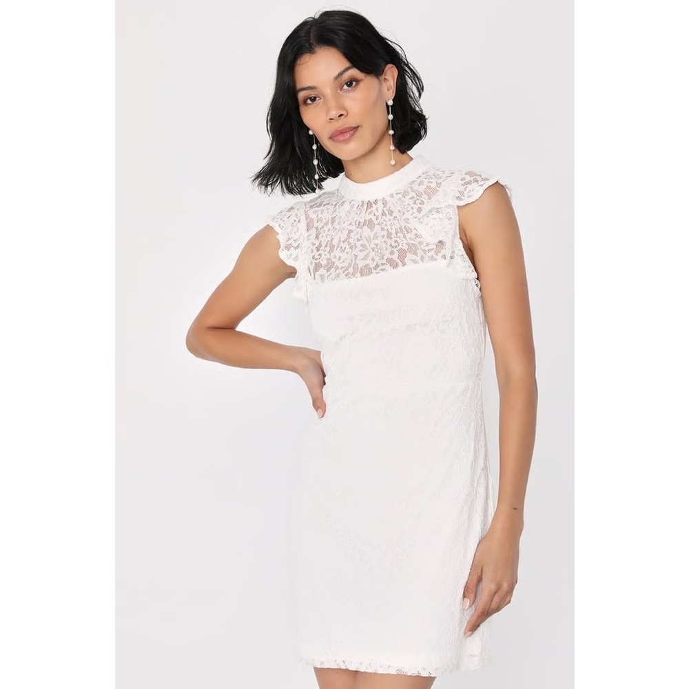 Lulu's White Lace Mini Dress